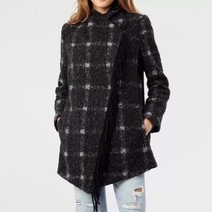 Sam Edelman Black and Gray Plaid Women's Cape